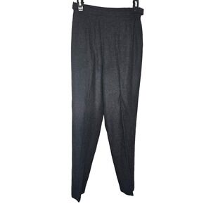 Banana Republic Wool Pants 4 Gray High Rise Tapered Trouser 90s Old Money